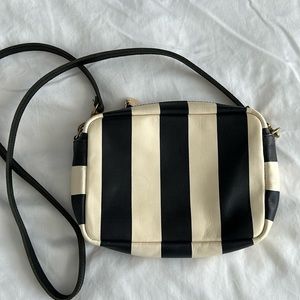 Clare V midi sac cream and white stripe